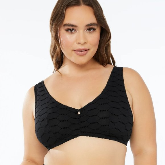 NWT Savage X Fenty Flocked Logo Bralette size 1X